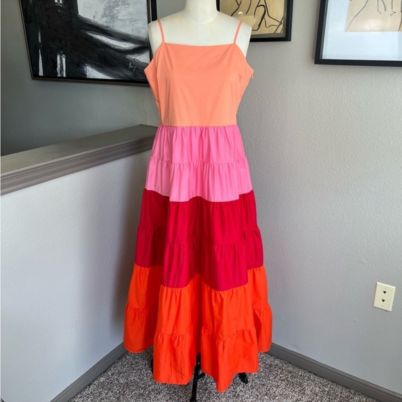 ENGLISH FACTORY Sorbet Color Block Sienna Maxi Dress - Picture 1 of 5